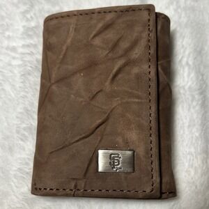 San Francisco Giants Tri Fold Leather Wallet MLB‎ Licensed Brown